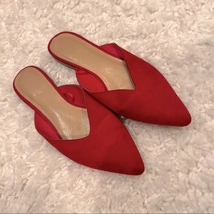 Express Red Suede Flats Slides ❤️